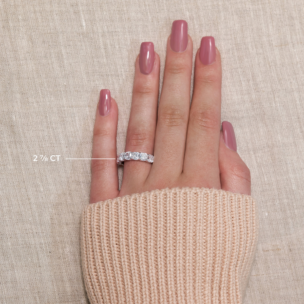 Additional Image 2 for  2 7/8 ctw Cushion Lab Grown Diamond Seven-Stone Anniversary Band